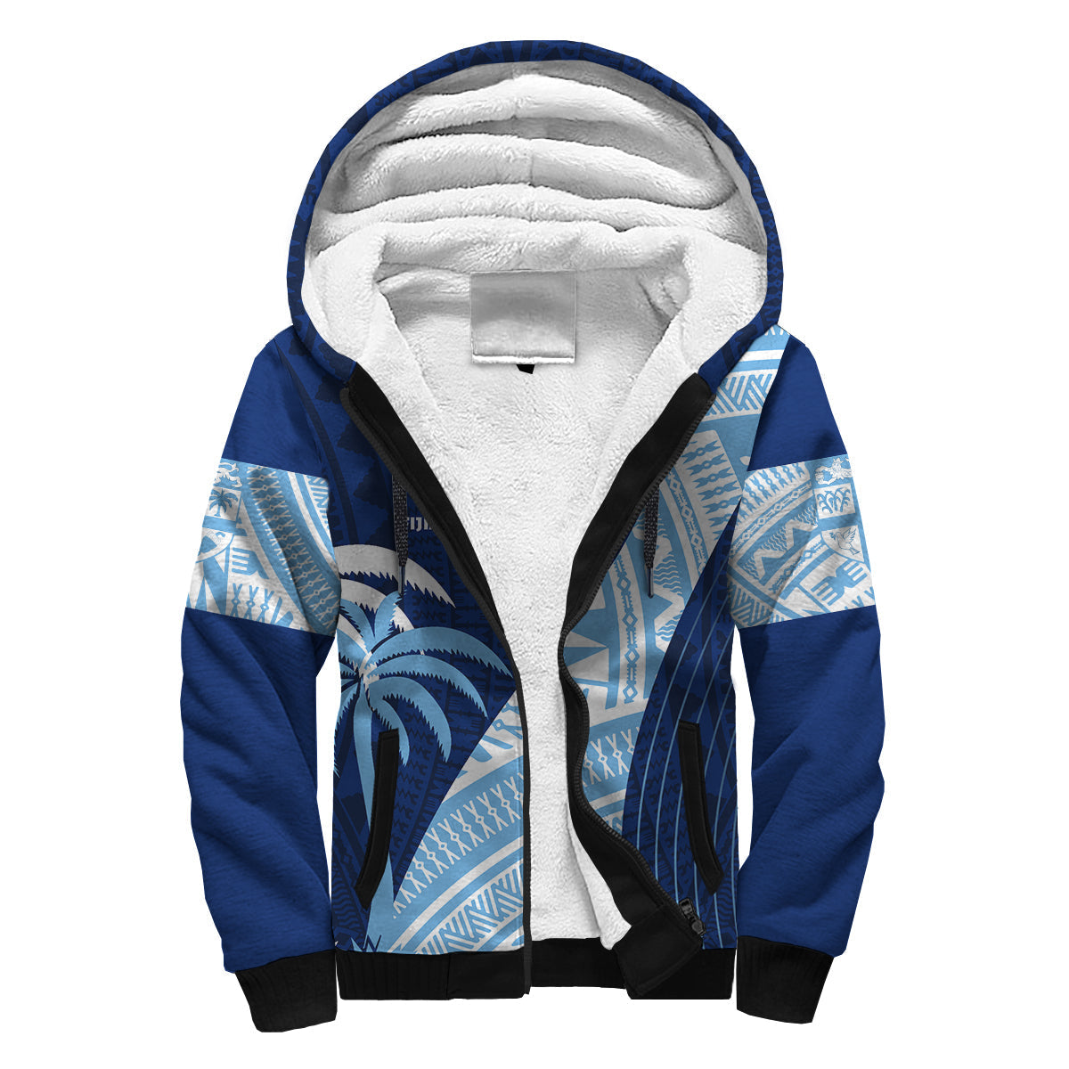 Personalised Fiji Rugby Sevens Sherpa Hoodie Kaiviti Kesakesa - Wonder Print Shop