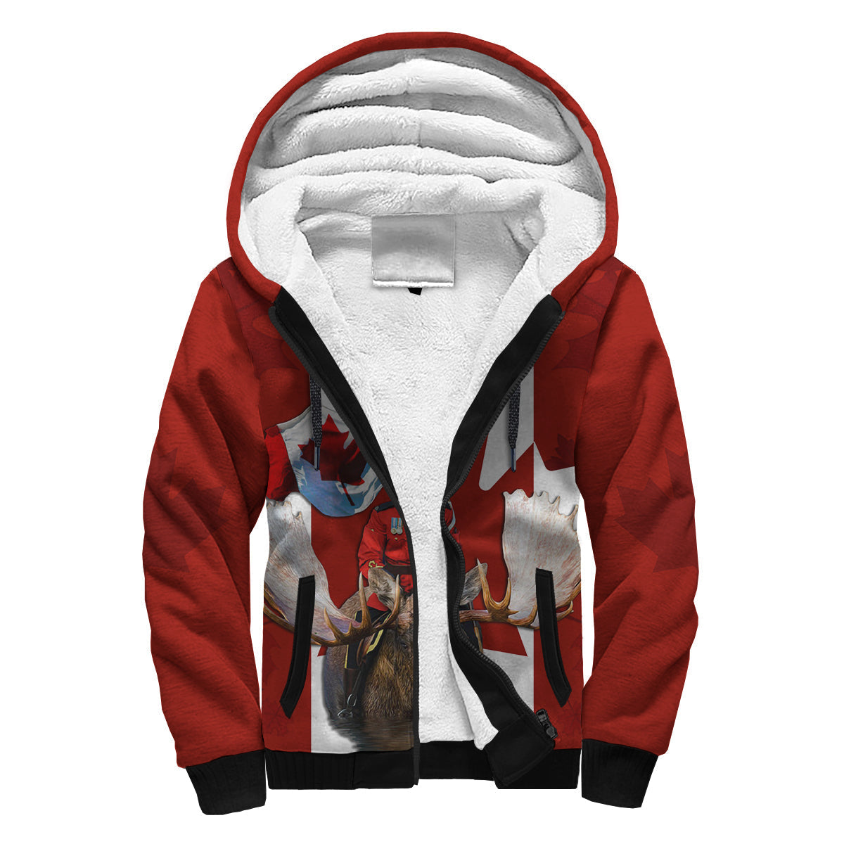 canada-day-personalised-sherpa-hoodie-mountie-on-moose