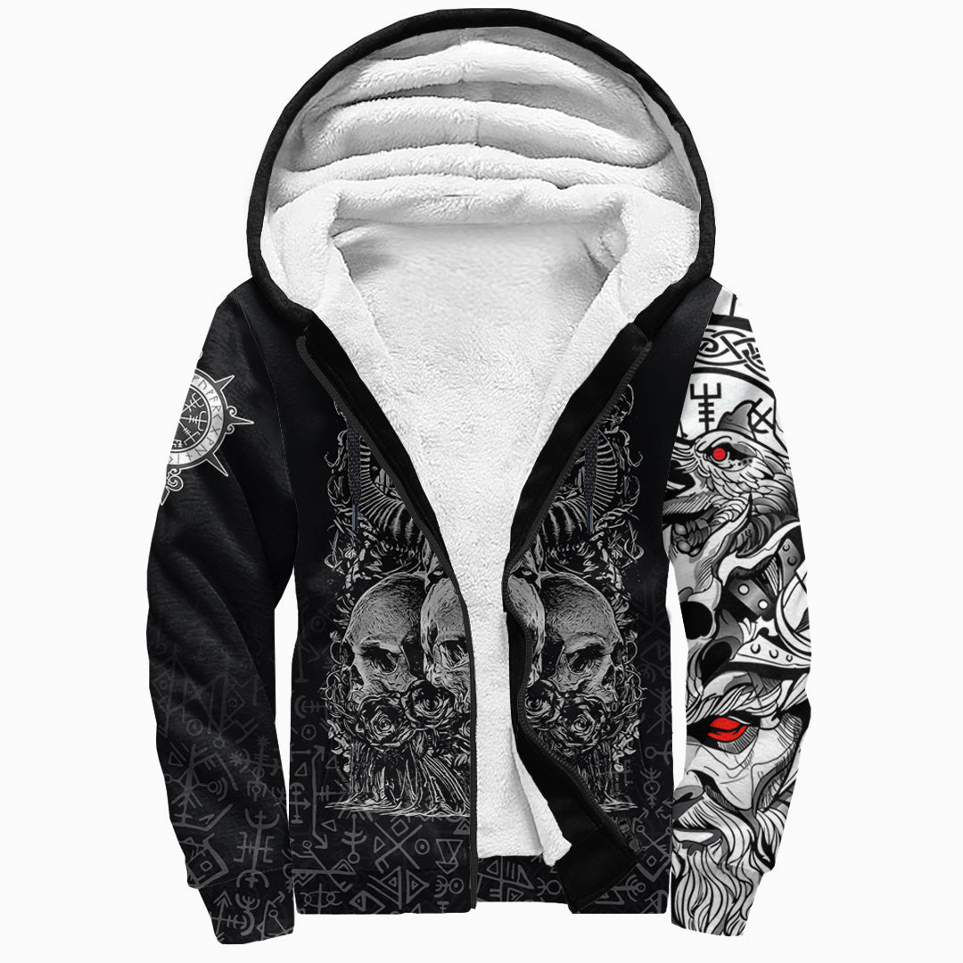 custom-viking-skull-honor-sherpa-hoodie