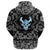 Viking Hoodie Ship Silhouette With White Skull with Bandana Paisley Style RLT12 - Wonder Print Shop