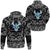 Viking Hoodie Ship Silhouette With White Skull with Bandana Paisley Style RLT12 - Wonder Print Shop