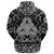 Viking Hoodie Six Ravens Fantasy Triangle Ornament Black and White with Bandana Paisley Style RLT12 - Wonder Print Shop