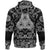 Viking Hoodie Six Ravens Fantasy Triangle Ornament Black and White with Bandana Paisley Style RLT12 - Wonder Print Shop