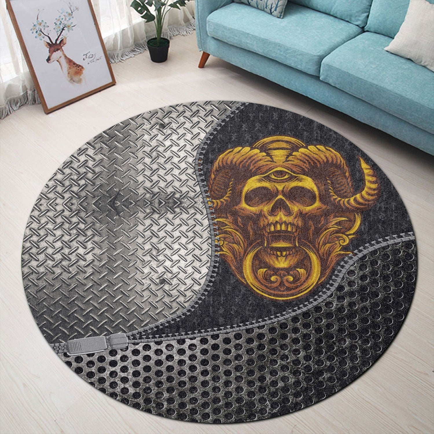 viking-carpet-skull-angry-round-carpet