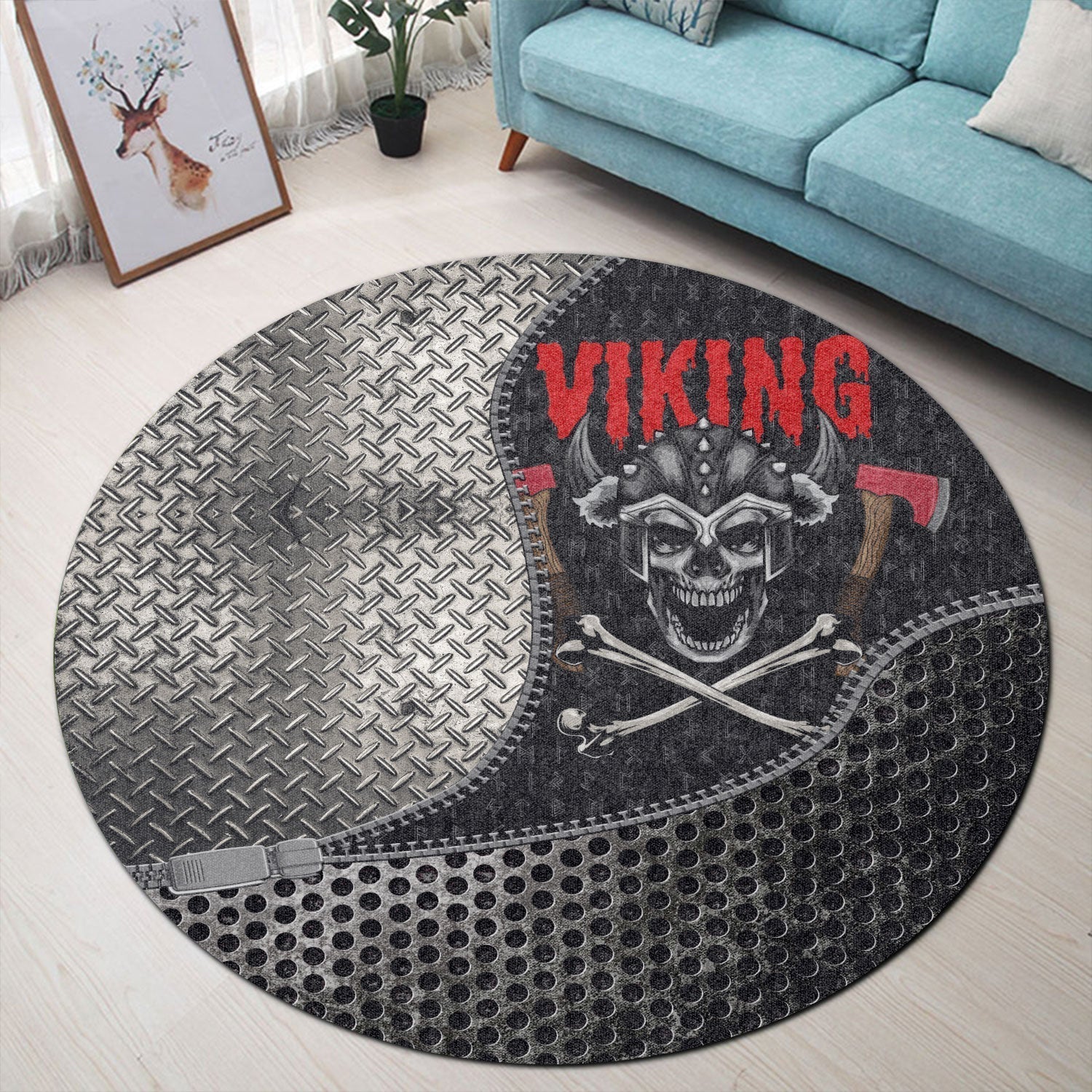 viking-carpet-skull-axes-round-carpet