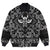 Viking Bomber Jacket Skull Helmet With Horns and Two Crossed Axes with Bandana Paisley Style RLT12 - Wonder Print Shop