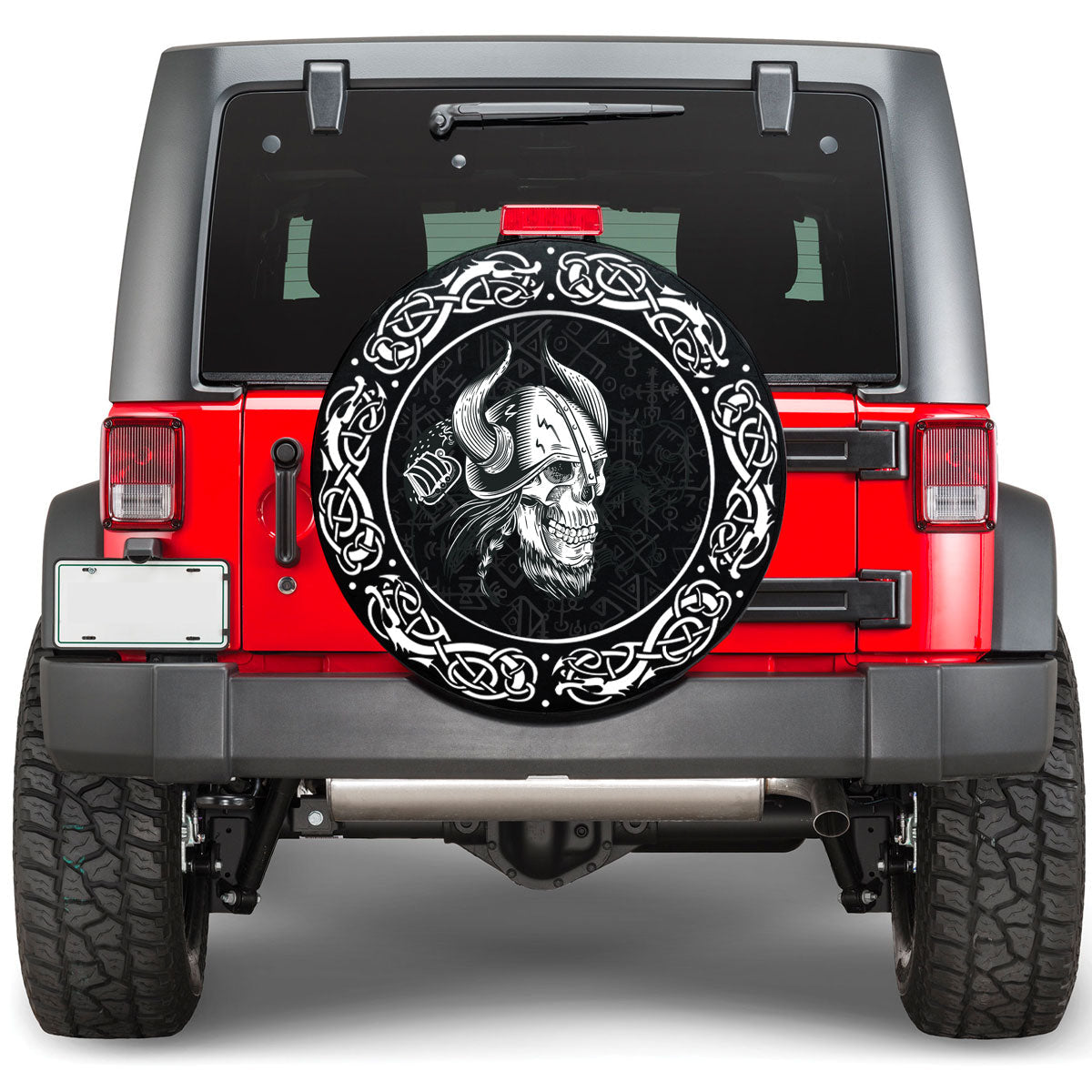 Viking Skull In The Helmet Of The Viking Viking Spare Tire Cover RLT12 - Wonder Print Shop