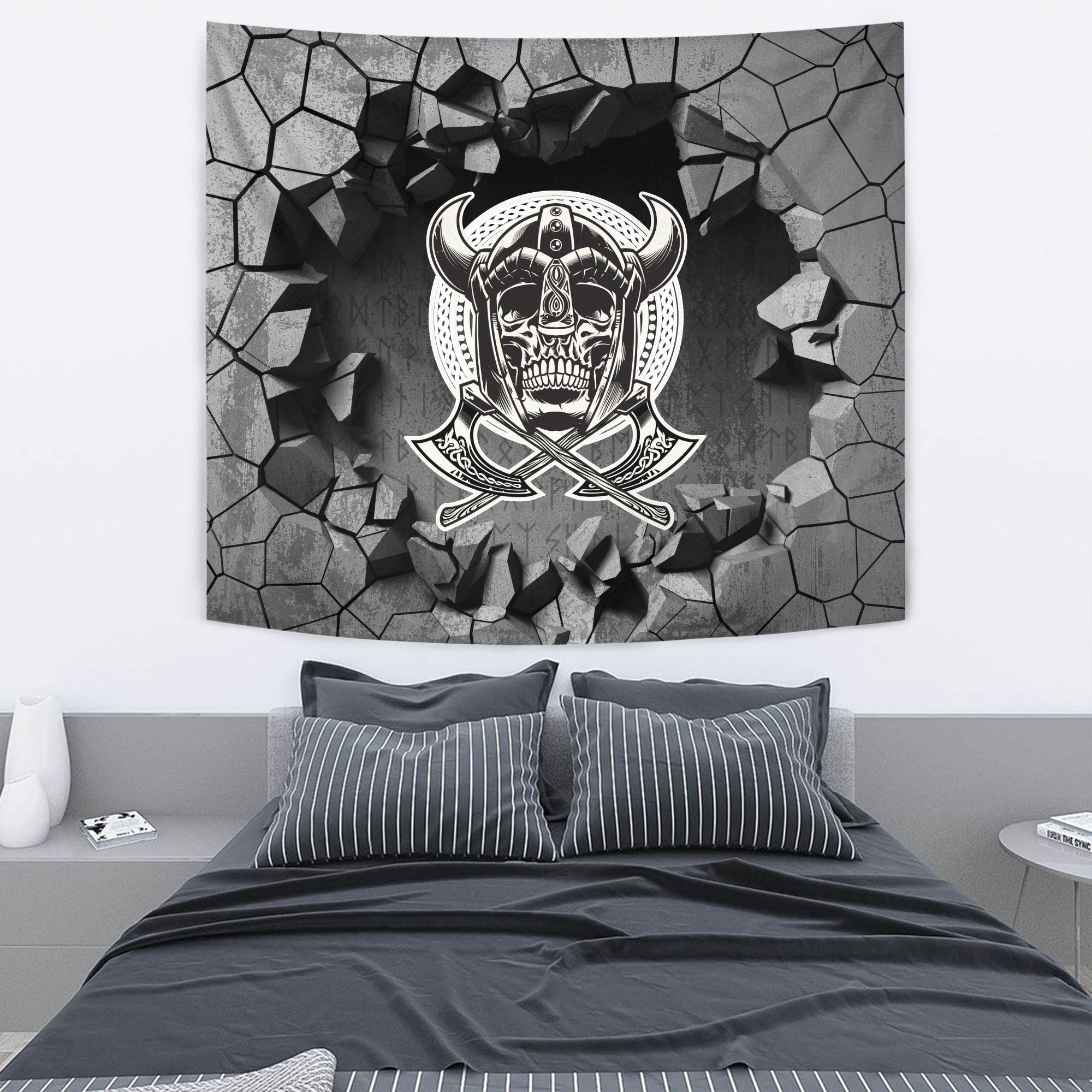 Viking Tapestry - Skull Horns Tapestry RLT12 - Wonder Print Shop