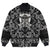 Viking Bomber Jacket Skull Of Warrior With Crossed Axes with Bandana Paisley Style RLT12 - Wonder Print Shop