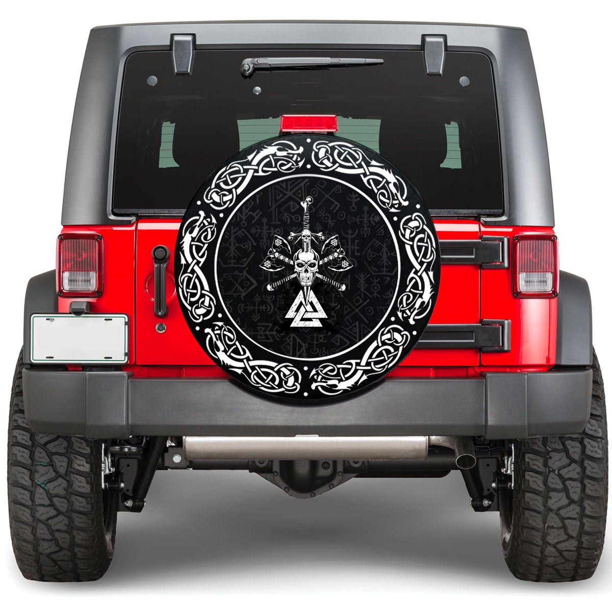 Viking Skull Pierced By Sword Viking Spare Tire Cover RLT12 - Wonder Print Shop