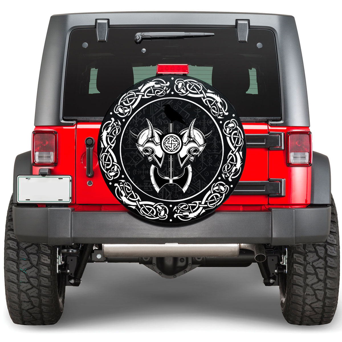 Viking Skull Vikng Helmet Viking Spare Tire Cover RLT12 - Wonder Print Shop