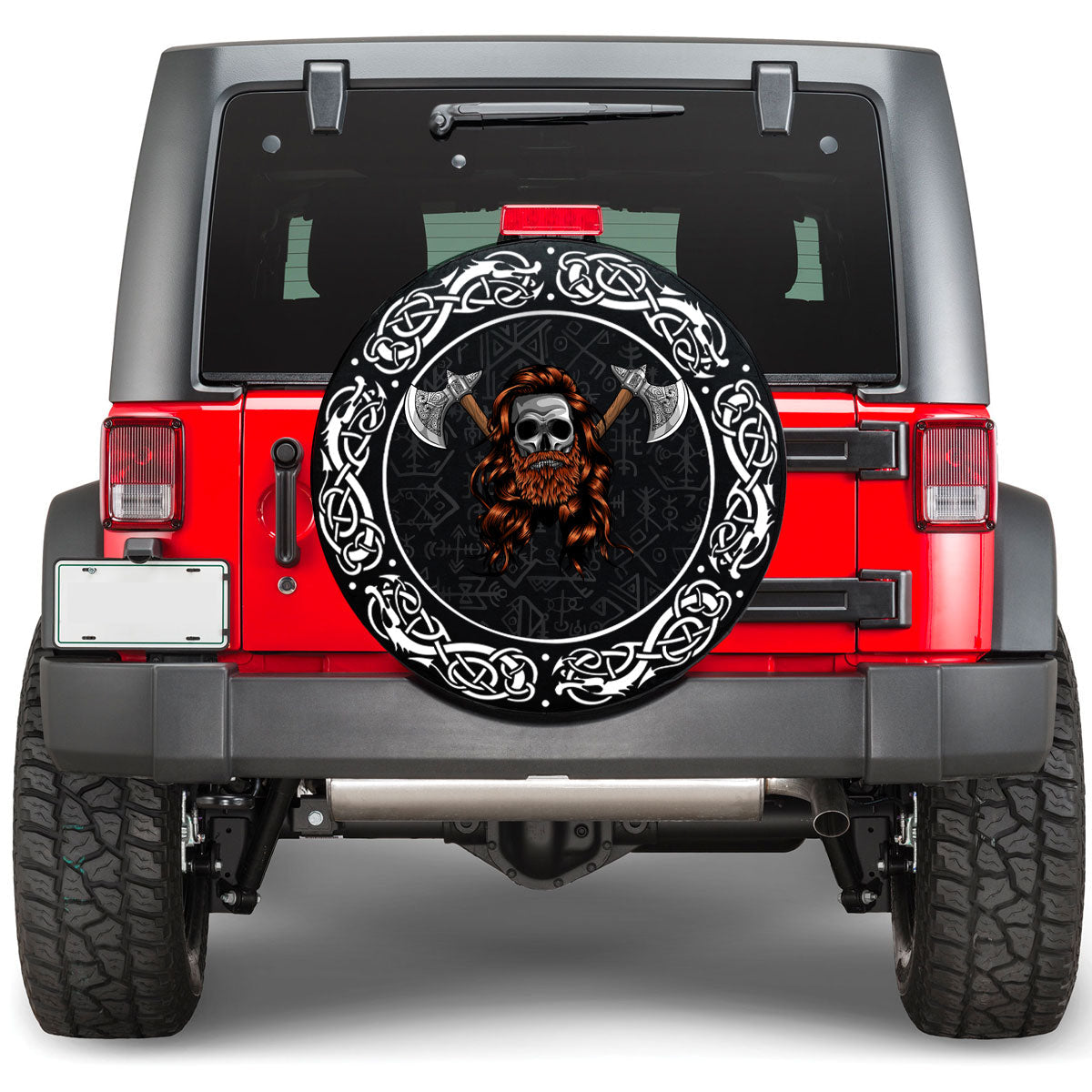 Viking Skull Wearing Viking Viking Spare Tire Cover RLT12 - Wonder Print Shop