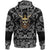 Viking Hoodie Skull With Braided Hair and Horned Hat with Bandana Paisley Style RLT12 - Wonder Print Shop