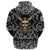 Viking Hoodie Skull With Braided Hair and Horned Hat with Bandana Paisley Style RLT12 - Wonder Print Shop