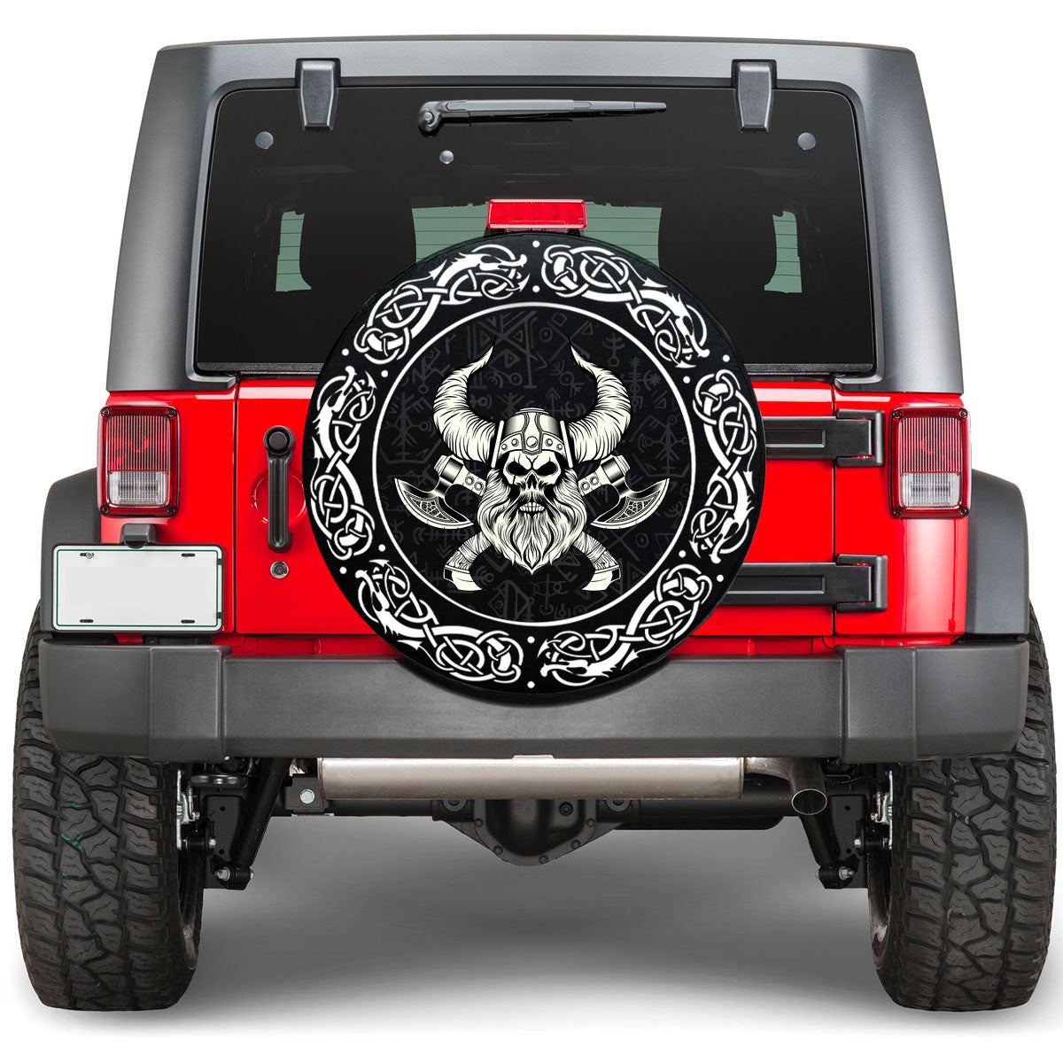 Viking Skull With Crossed Axes Viking Spare Tire Cover RLT12 - Wonder Print Shop