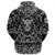 Viking Hoodie Skull With Engraving Ornament with Bandana Paisley Style RLT12 - Wonder Print Shop