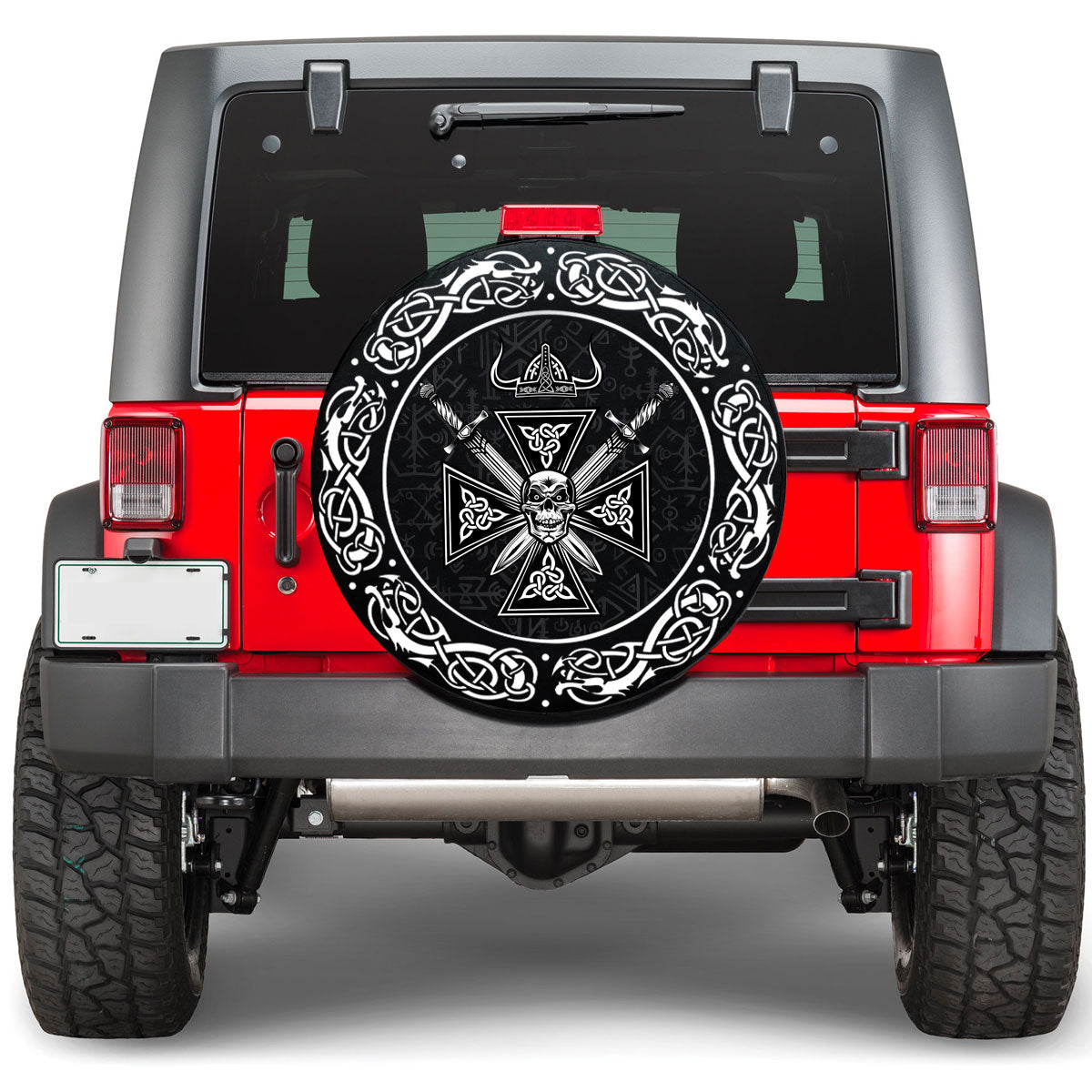 Viking Skull With Sword Viking Spare Tire Cover RLT12 - Wonder Print Shop