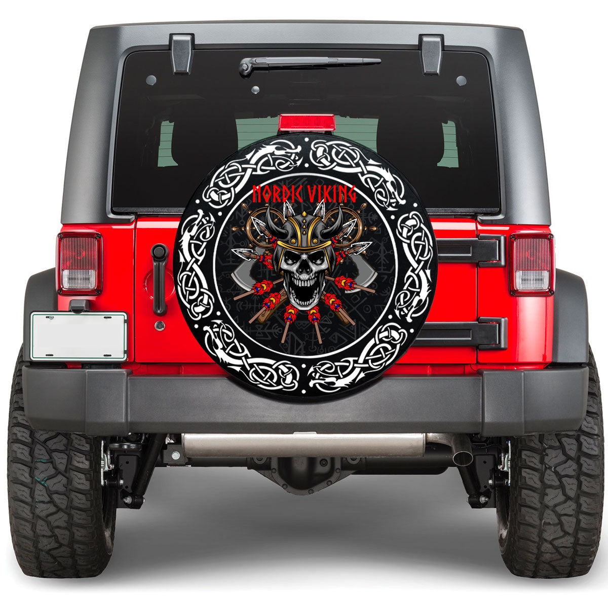 Viking Skull and Axes Viking Spare Tire Cover RLT12 - Wonder Print Shop