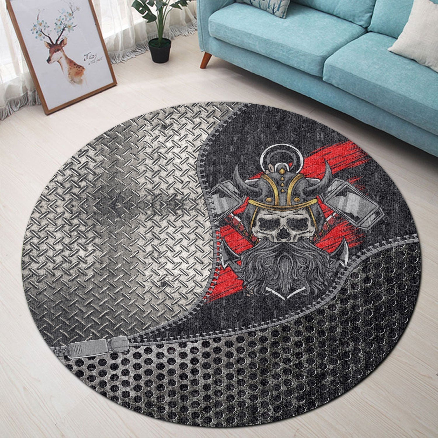 viking-carpet-skull-and-hammers-round-carpet