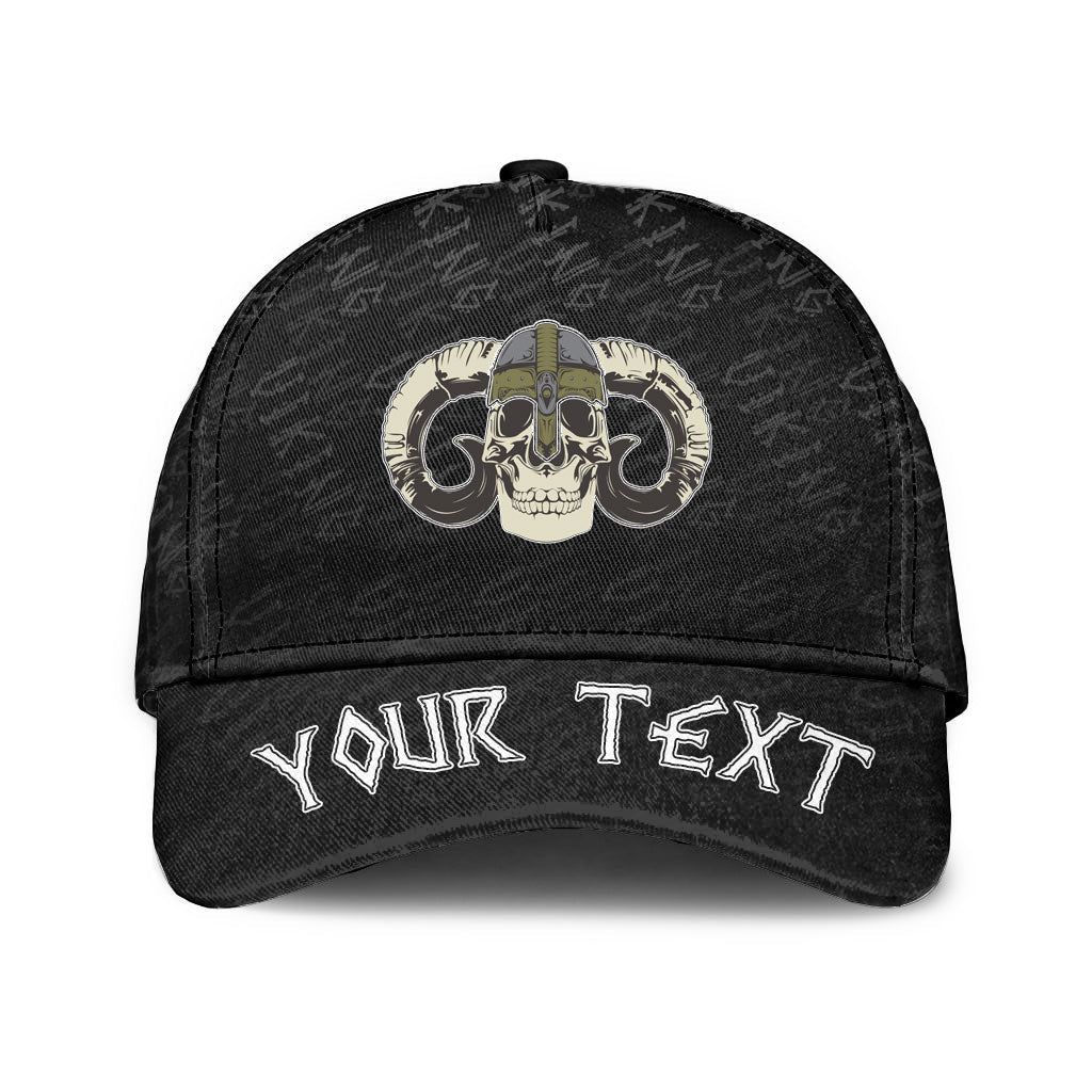 viking-classic-cap-custom-skull-helmet-with-horns-and-two-crossed-axes-classic-cap