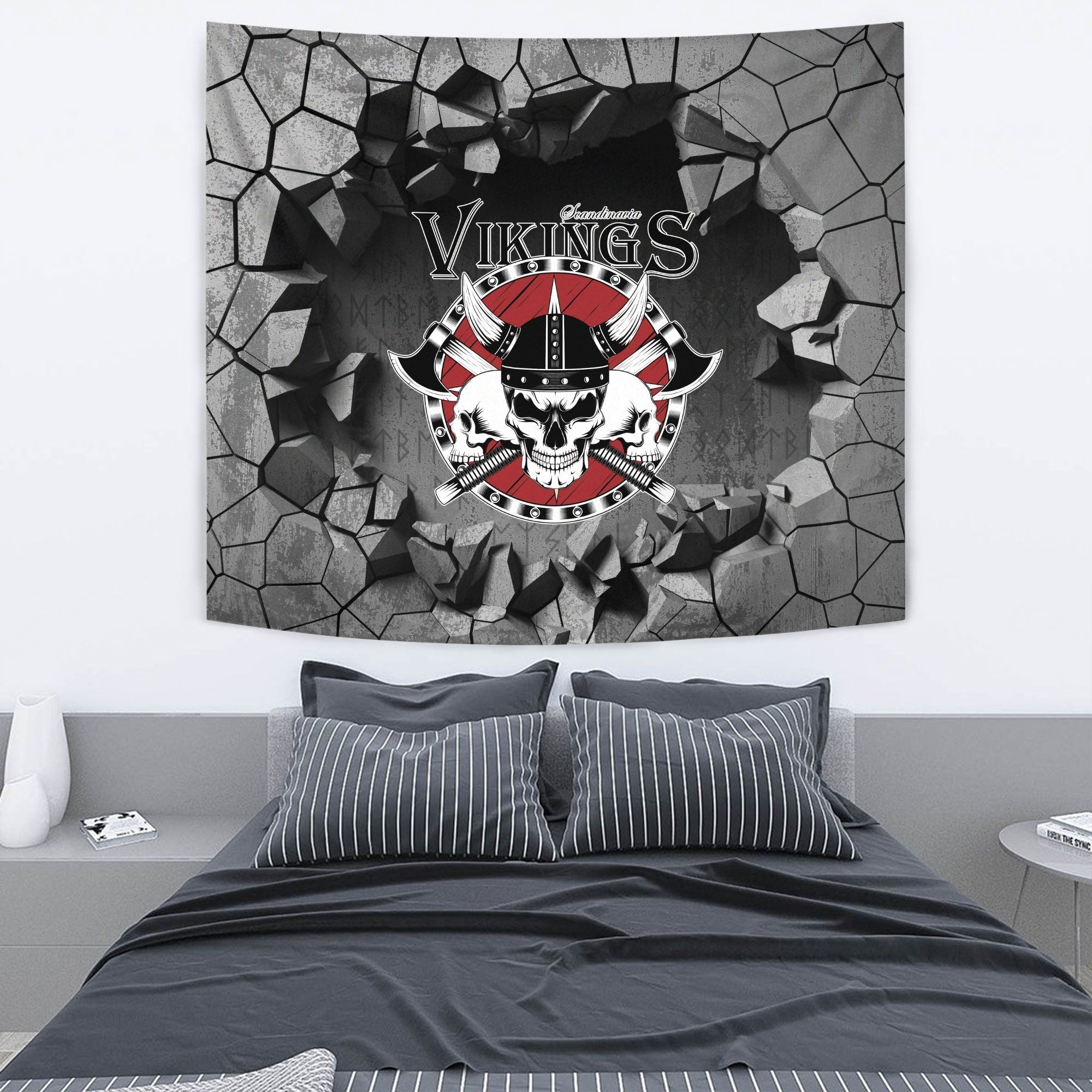 viking-tapestry-skull-with-engraving-ornament-tapestry