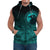 Viking Sleeveless Hoodie, Ethnic Odin Raven Cyan RLT12 - Wonder Print Shop