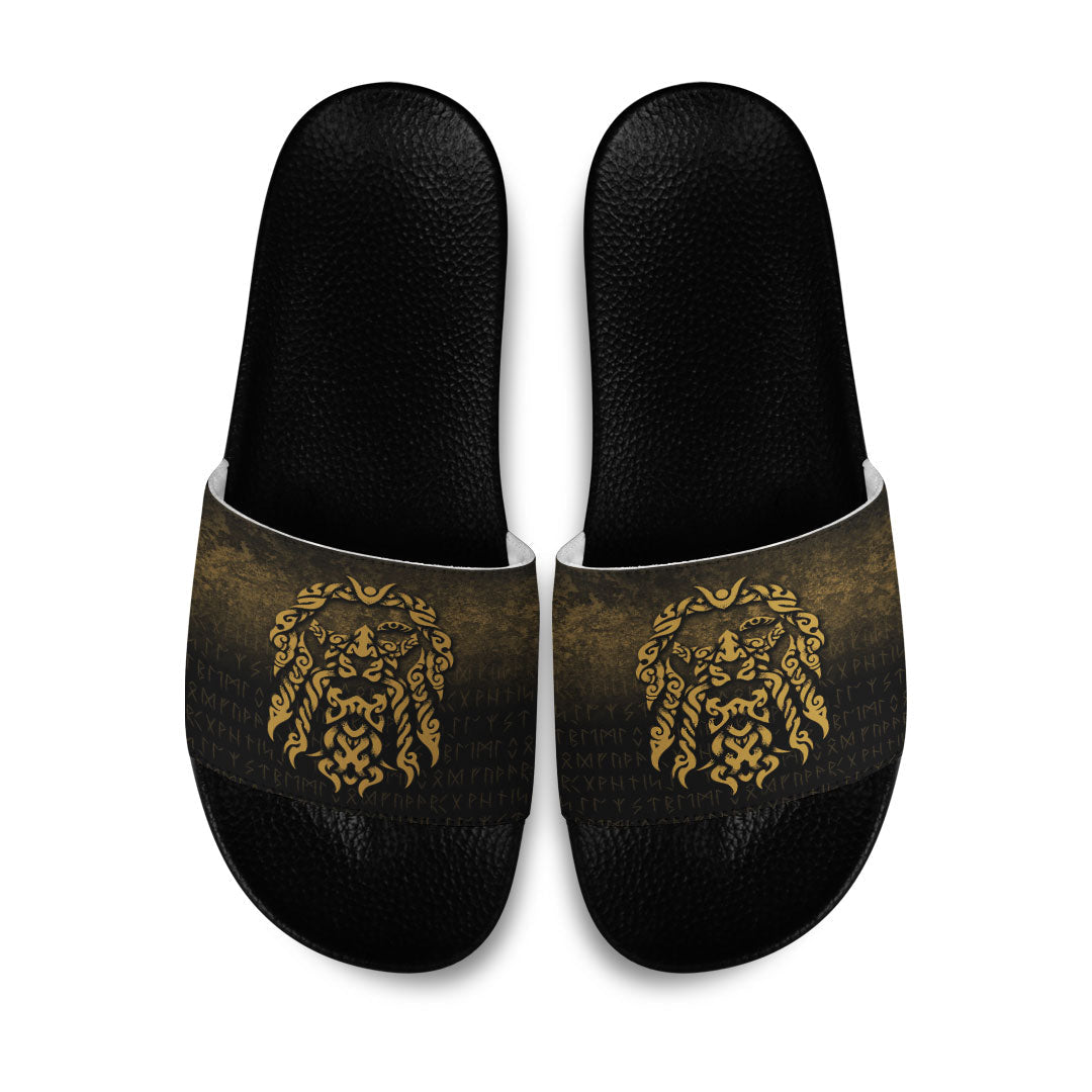 viking-slide-sandals-viking-god-odin-allfather-in-asgard-raven-god-gold-version-slide-sandals