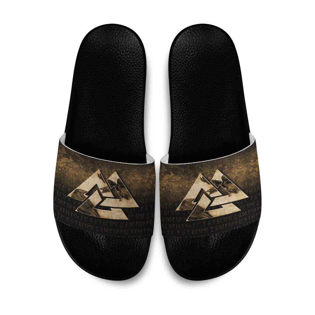 viking-slide-sandals-huginn-muninn-ravens-from-odin-viking-gold-version-slide-sandals