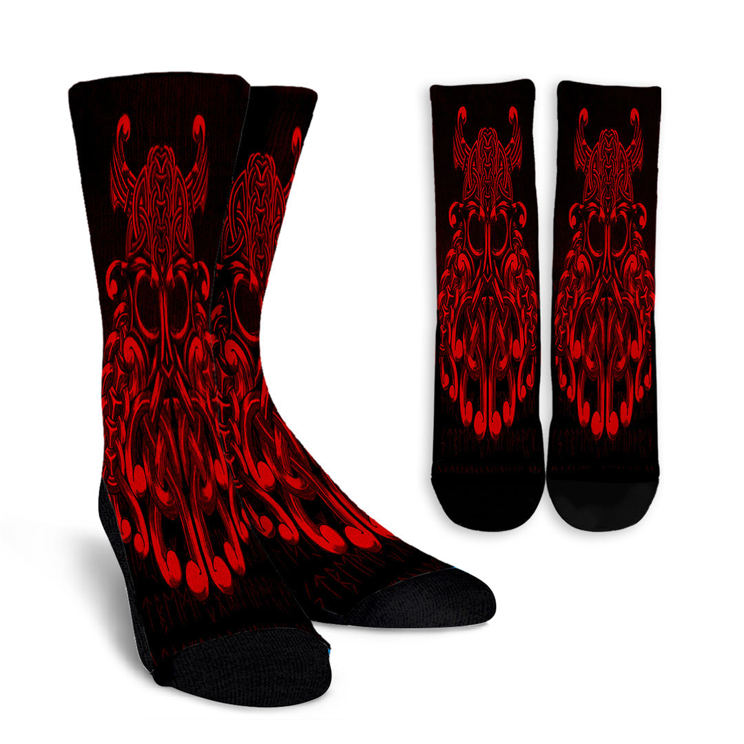 viking-crew-socks-vikings-odin-valhalla-red-version-crew-socks