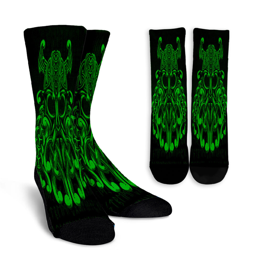 viking-crew-socks-vikings-odin-valhalla-green-version-crew-socks