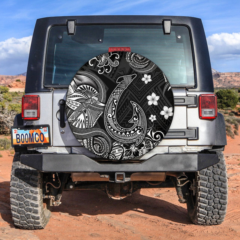 Hawaii Fish Hook Polynesian Spare Tire Cover Unique Style - Black LT8 - Wonder Print Shop