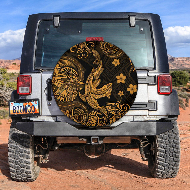 Hawaii Angry Shark Polynesian Spare Tire Cover Unique Style - Gold LT8 - Wonder Print Shop