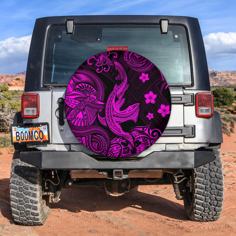 Hawaii Angry Shark Polynesian Spare Tire Cover Unique Style - Pink LT8 - Wonder Print Shop