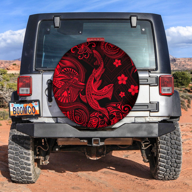 Hawaii Angry Shark Polynesian Spare Tire Cover Unique Style - Red LT8 - Wonder Print Shop