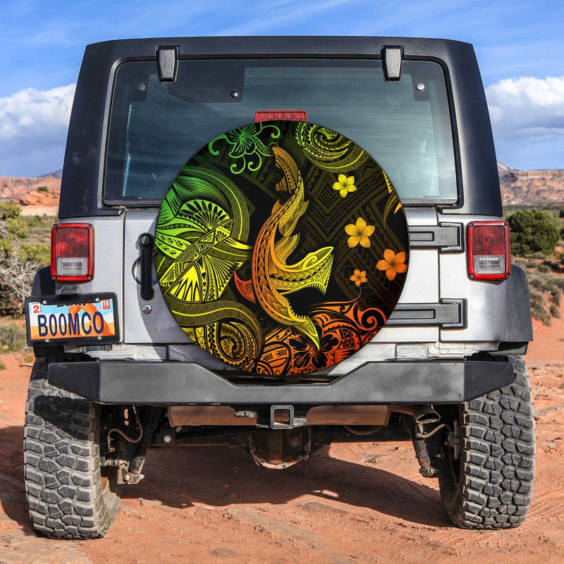 Hawaii Angry Shark Polynesian Spare Tire Cover Unique Style - Reggae LT8 - Wonder Print Shop