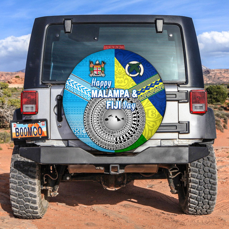 Happy Vanuatu Malampa and Fiji Day Spare Tire Cover LT8 - Wonder Print Shop