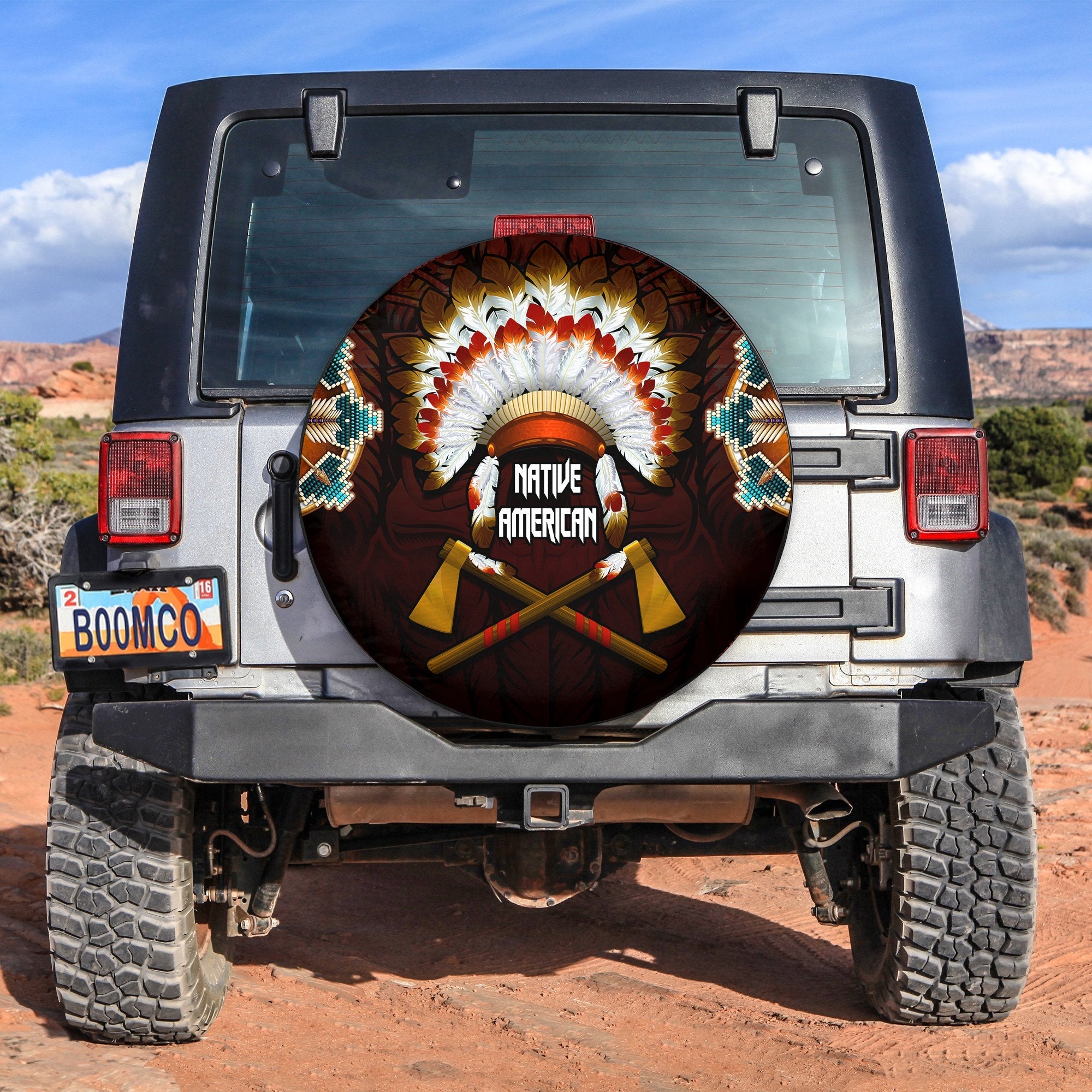 the-first-americans-spare-tire-cover-indian-headdress-with-skull-ver01