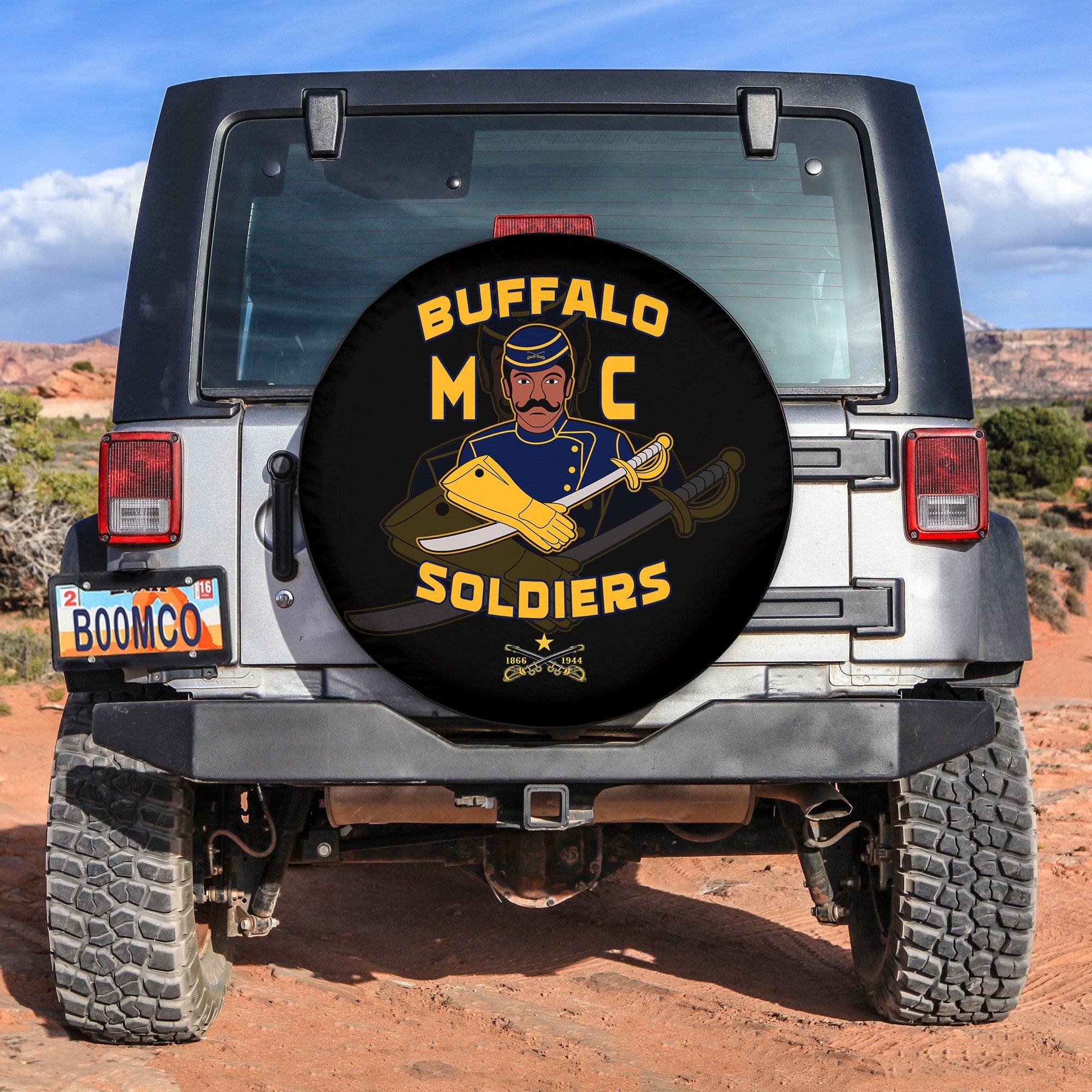 Buffalo Soldiers Spare Tire Cover BSMC Club Adore Motorcycle LT13 - Wonder Print Shop