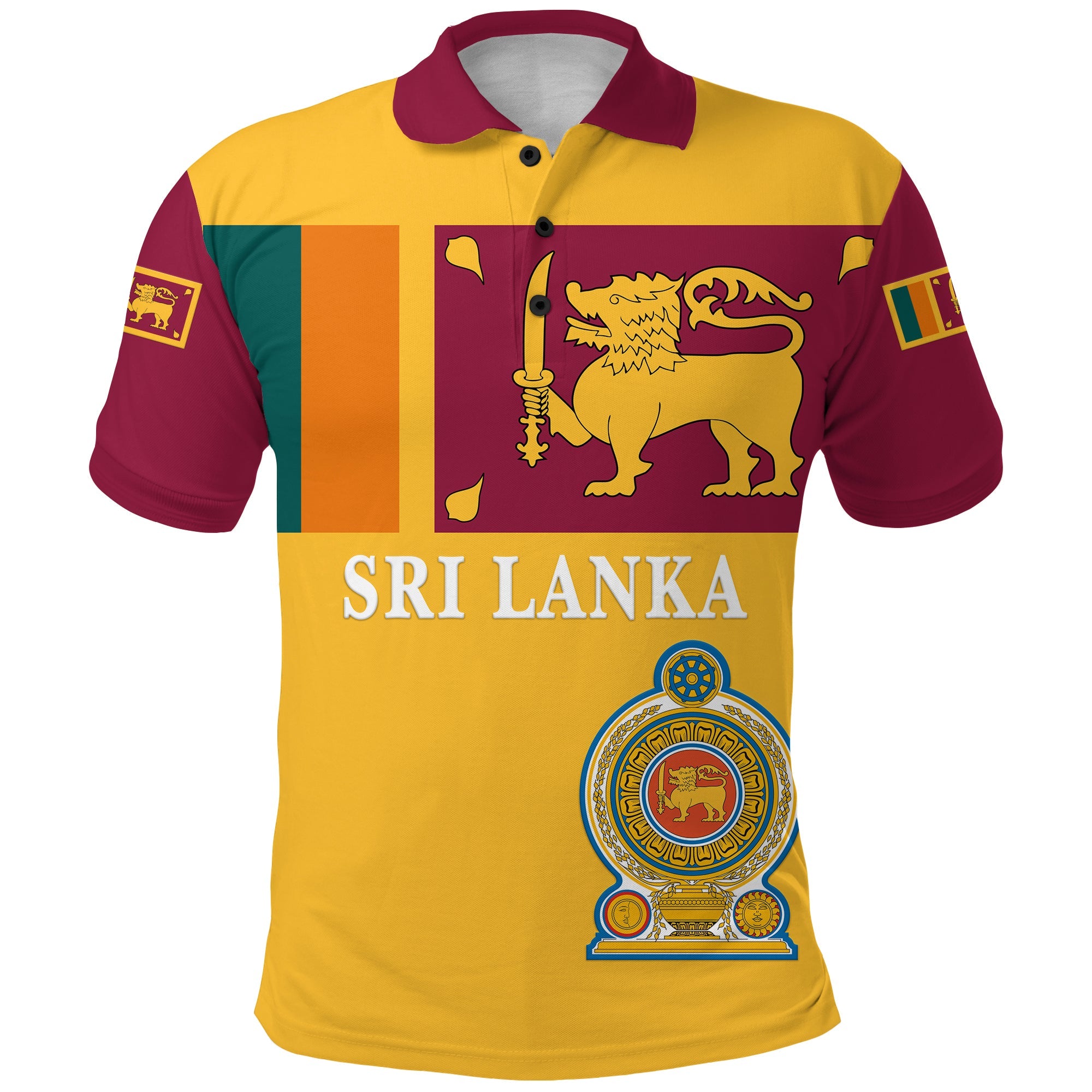 Custom Sri Lanka Polo Shirt Flag Vibes LT8 - Wonder Print Shop