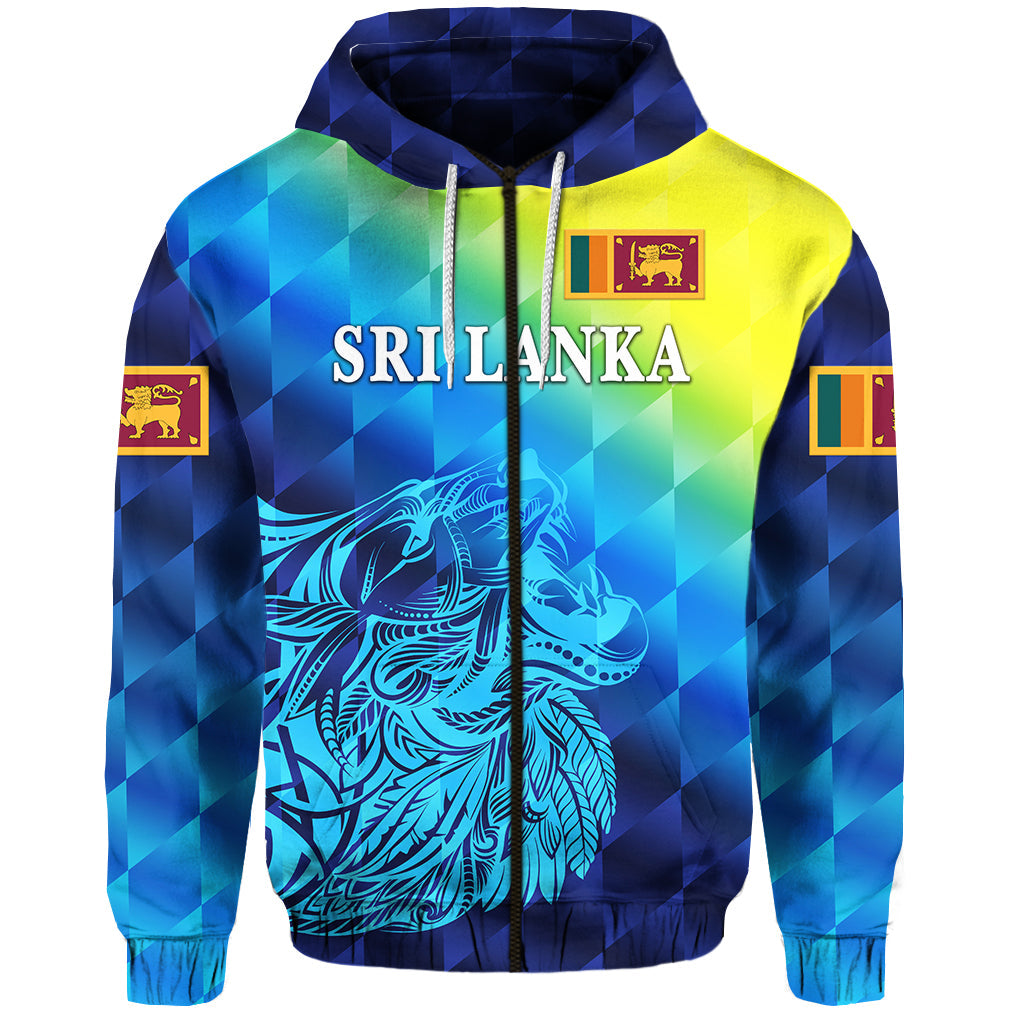 Sri Lanka Zip Hoodie Lion Vibes LT8 - Wonder Print Shop