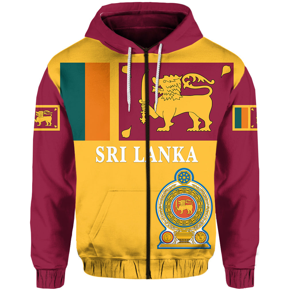 Custom Sri Lanka Zip Hoodie Flag Vibes LT8 - Wonder Print Shop