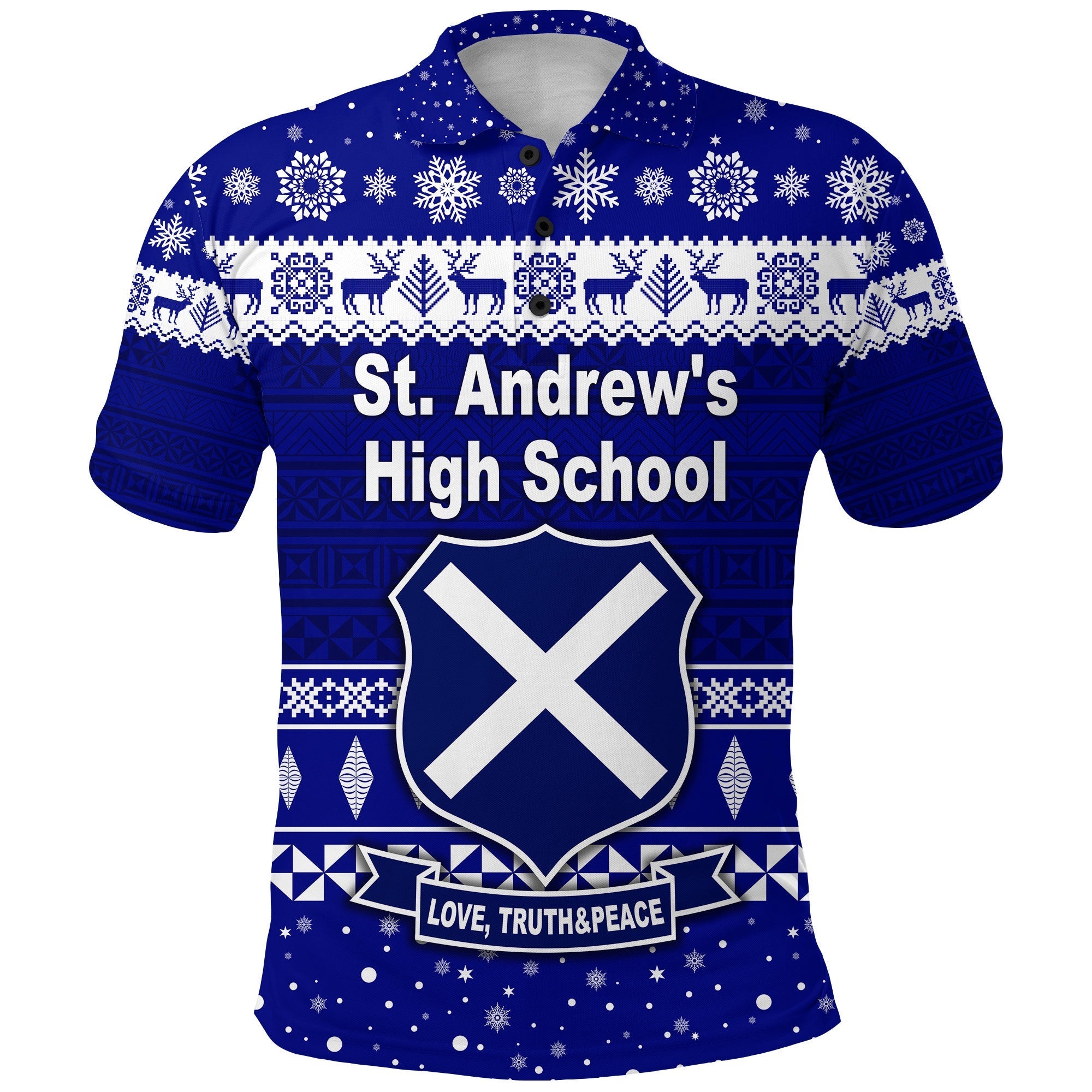 custom-personalised-st-andrews-high-school-christmas-polo-shirt-simple-style