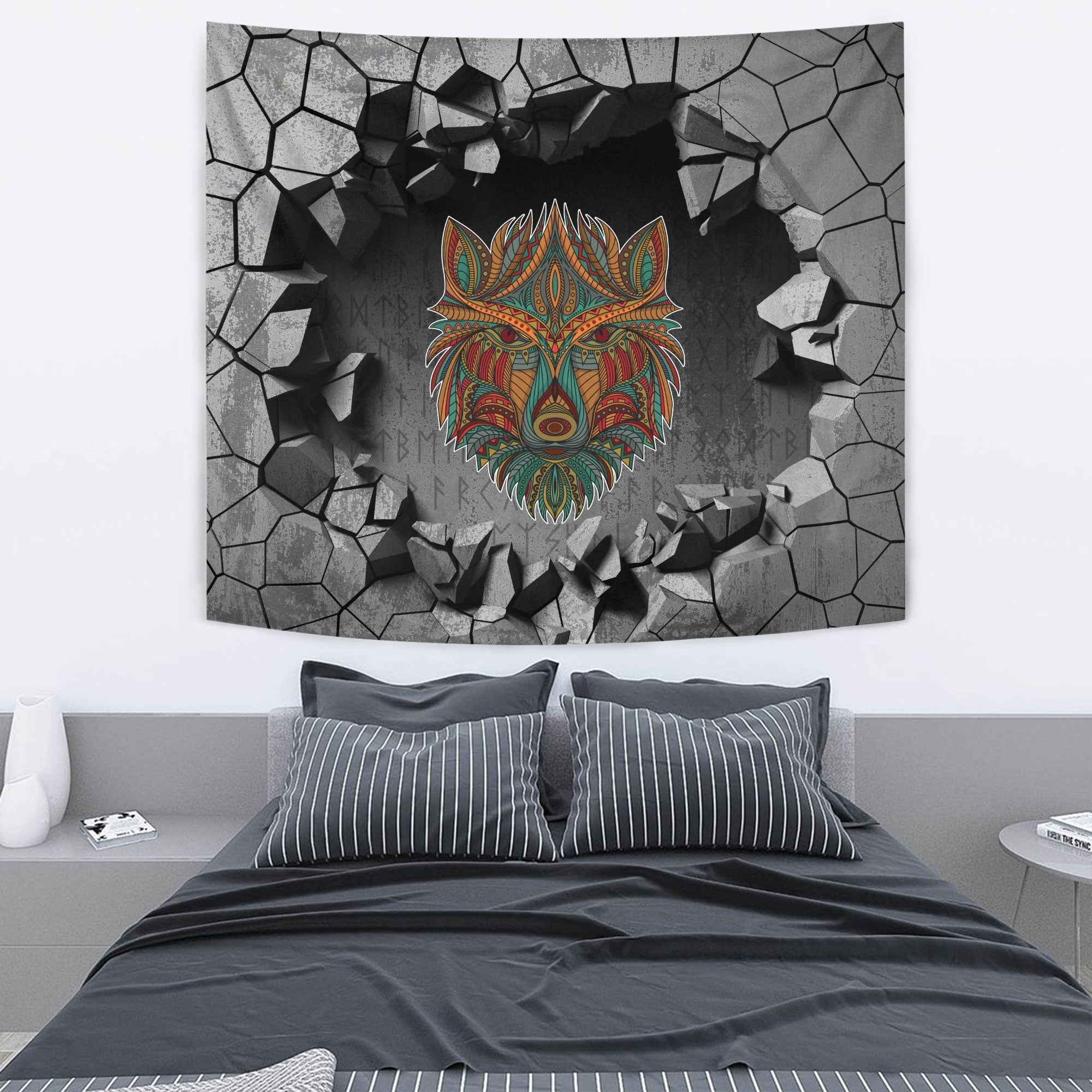 viking-tapestry-stylized-crows-decorative-bird-line-art-rook-tapestry