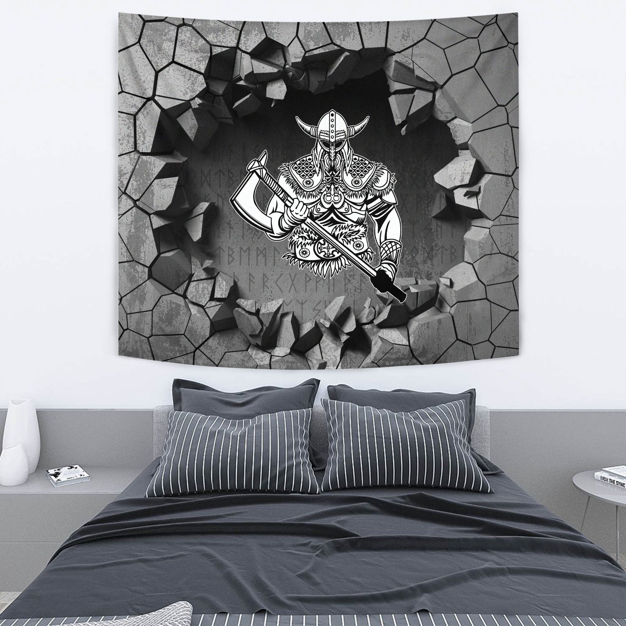 viking-tapestry-stylized-wolf-in-ethnic-dark-background-tapestry