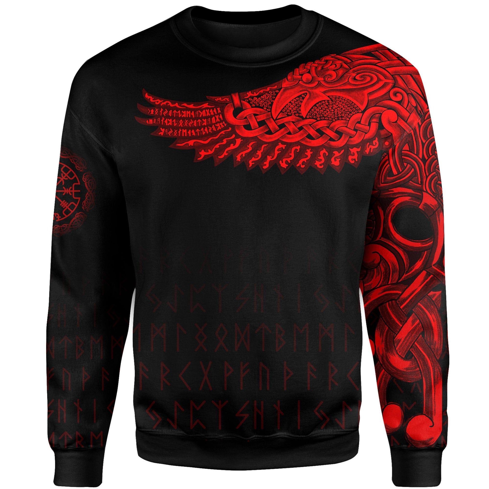 Viking Sweatshirt The Raven Of Odin Tattoo Style RLT12 - Wonder Print Shop