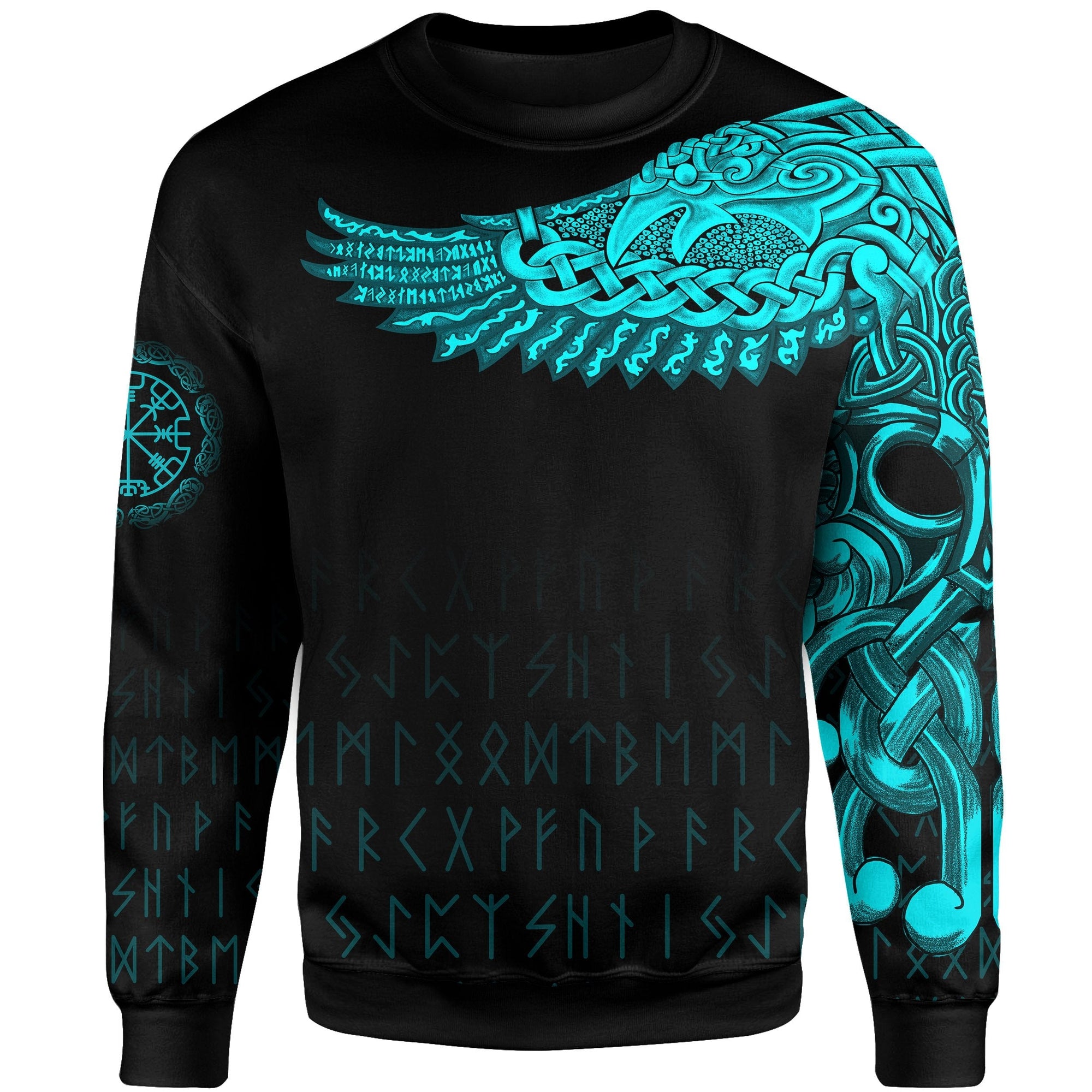 Viking Sweatshirt The Raven Of Odin Tattoo Style RLT12 - Wonder Print Shop