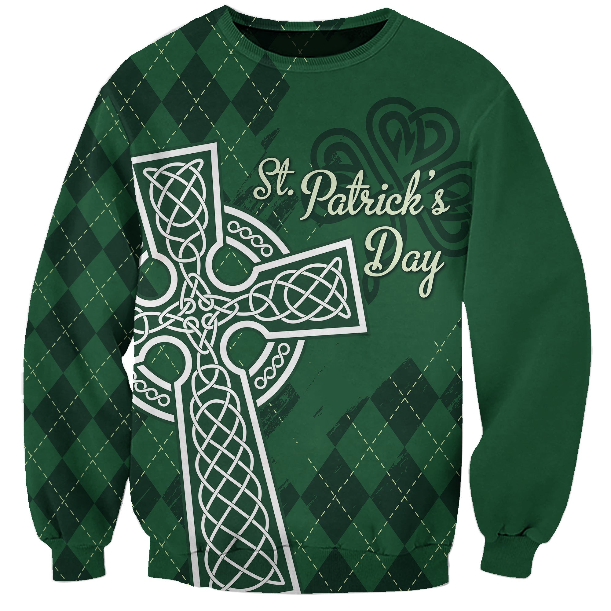 Irish Sweatshirt St. Patrick Day Mix Celtic Cross - Wonder Print Shop