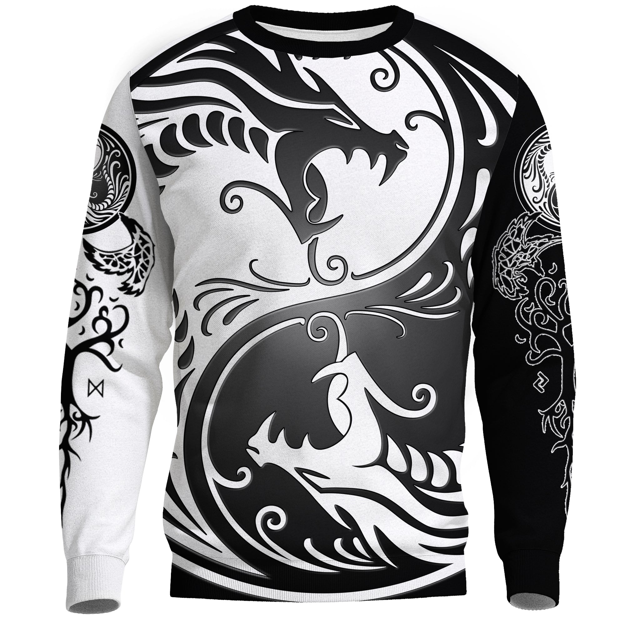 viking-sweatshirt-ying-yang-dragon