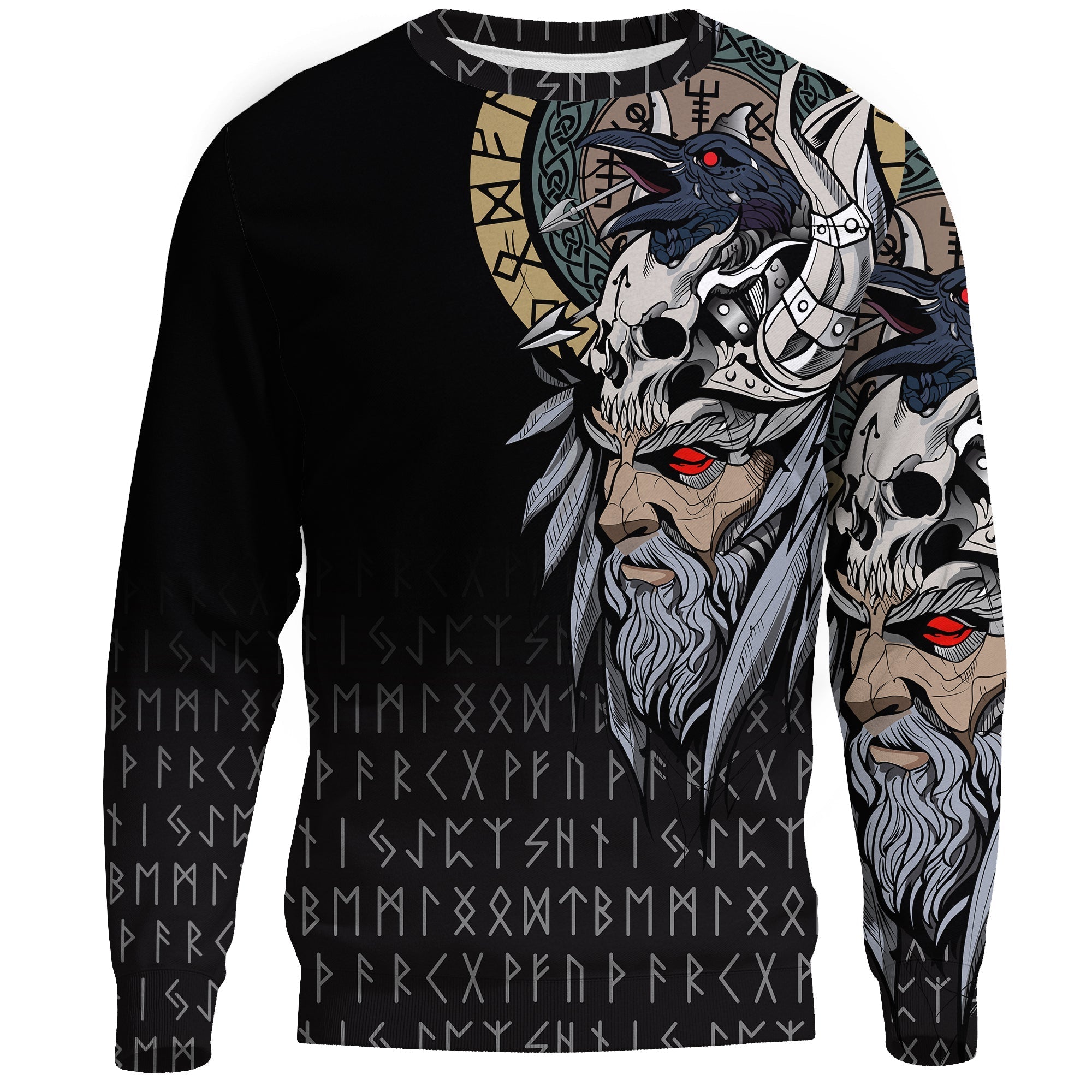 Viking Sweatshirts - Viking Odin Raven RLT12 - Wonder Print Shop