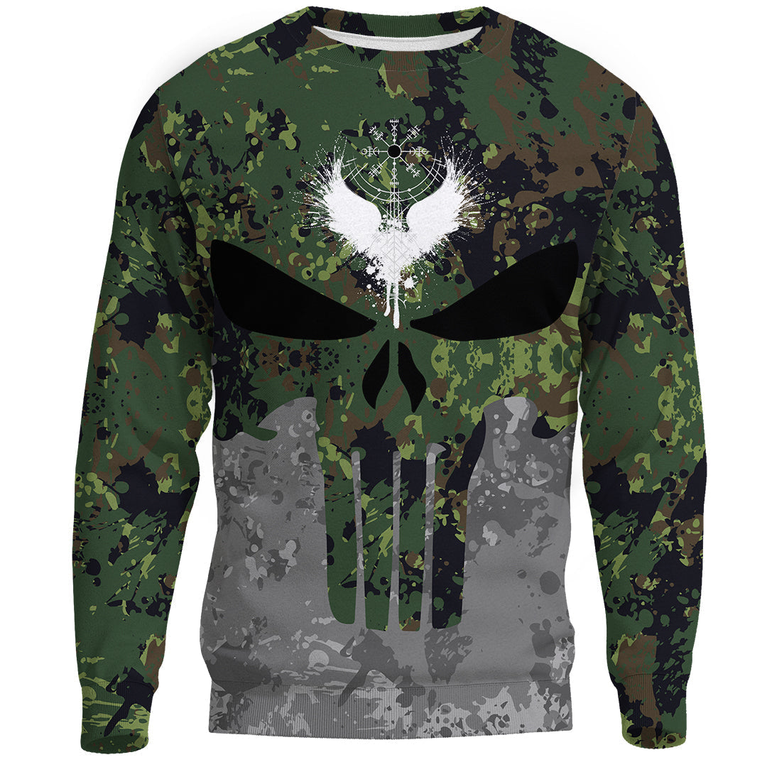 Viking Viking Skull Punisher Style Camo Sweatshirts RLT12 - Wonder Print Shop